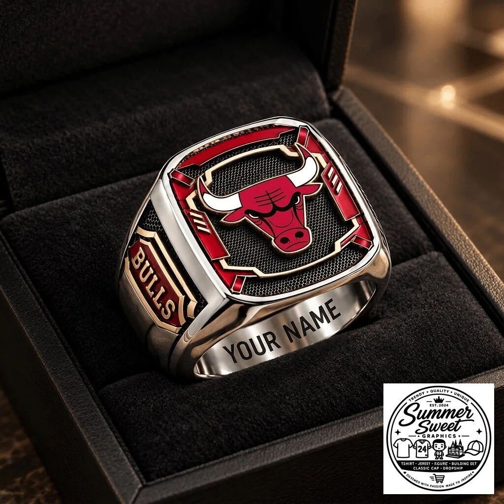 Chicago Bulls NBA Championship Custom Name Fan Ring