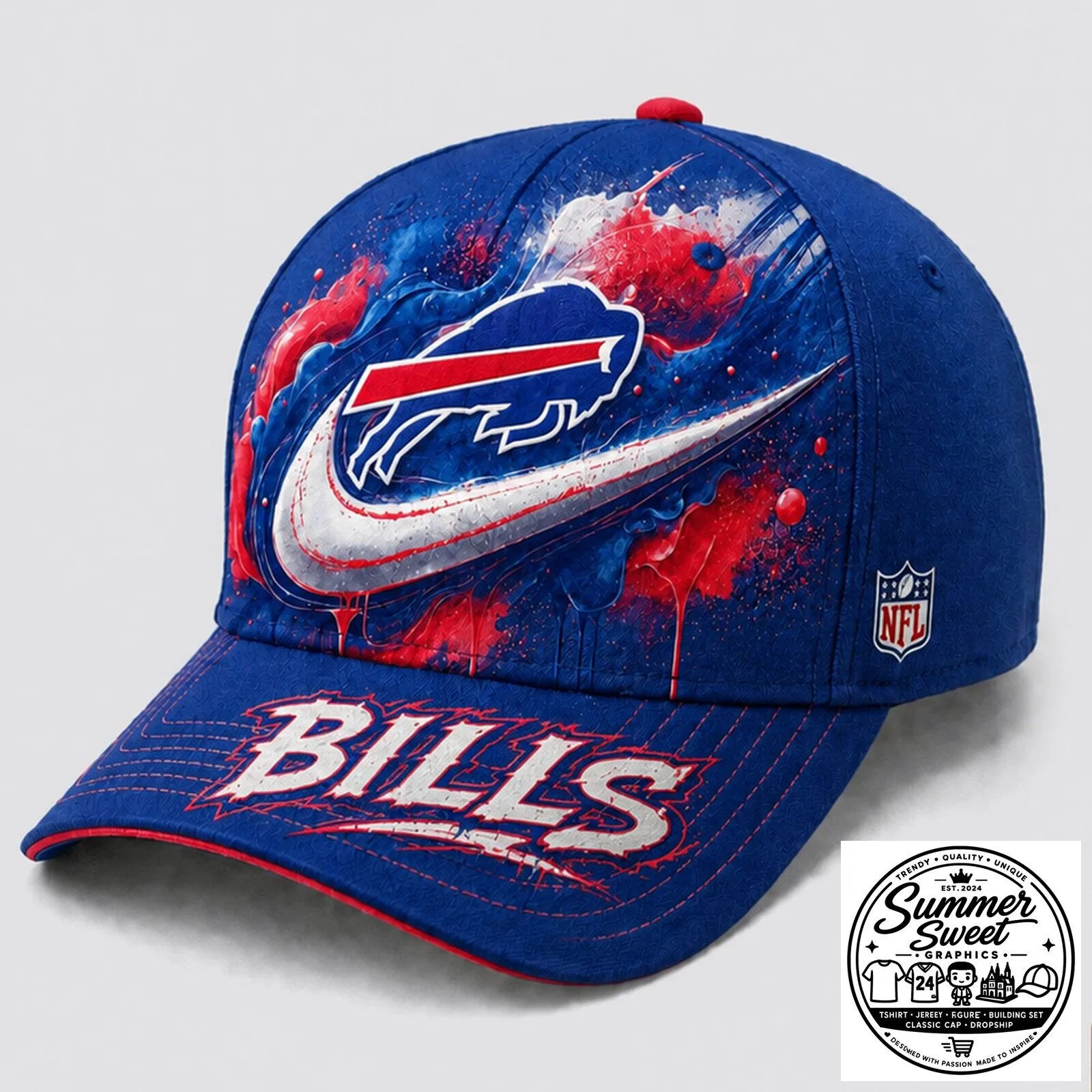 Buffalo Bills Nike Paint Burst Fan Pride Classic Cap Hat