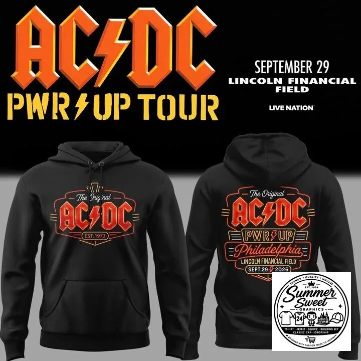 AC/DC Power Up Tour Philadelphia Lincoln Financial Field 2026 Concert Hoodie