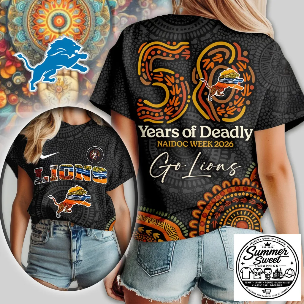 Detroit Lions NFL Week 3 Shirt, 50 Years of Deadly NAIDOC Week 2026 T-Shirt