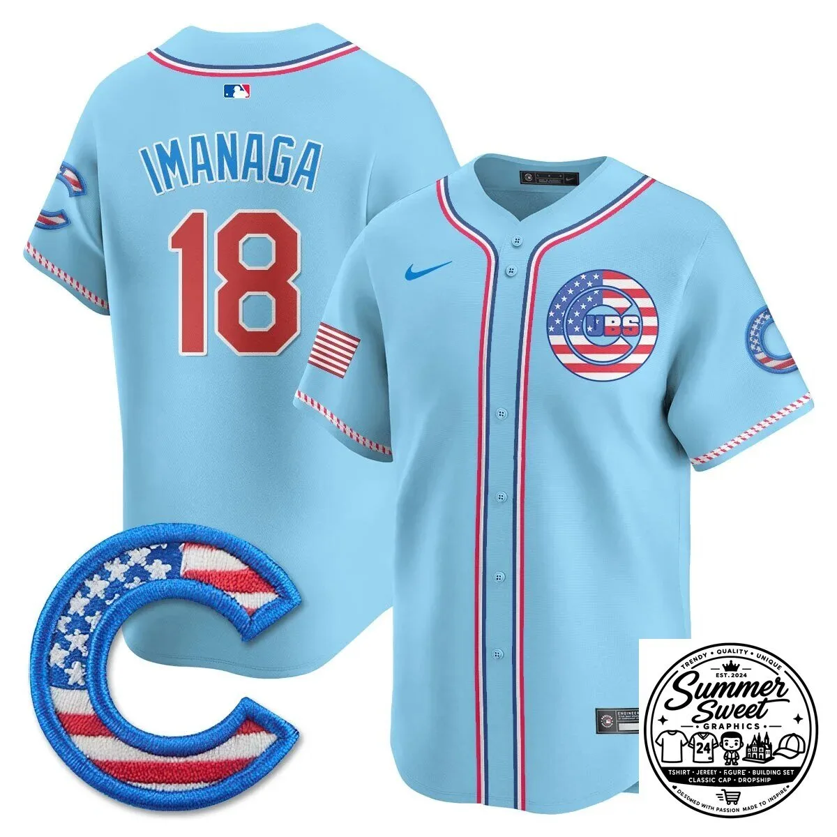 Fourth of July Chicago Cubs Ian Happ Baseball Jersey 42 Fourth of July Chicago Cubs Ian Happ Baseball Jersey