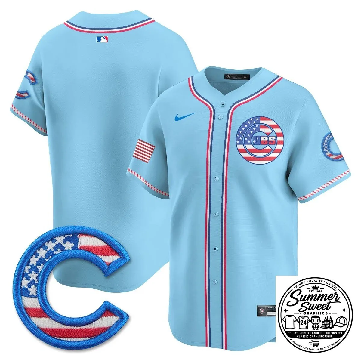 Fourth of July Chicago Cubs Ian Happ Baseball Jersey 46 Fourth of July Chicago Cubs Ian Happ Baseball Jersey