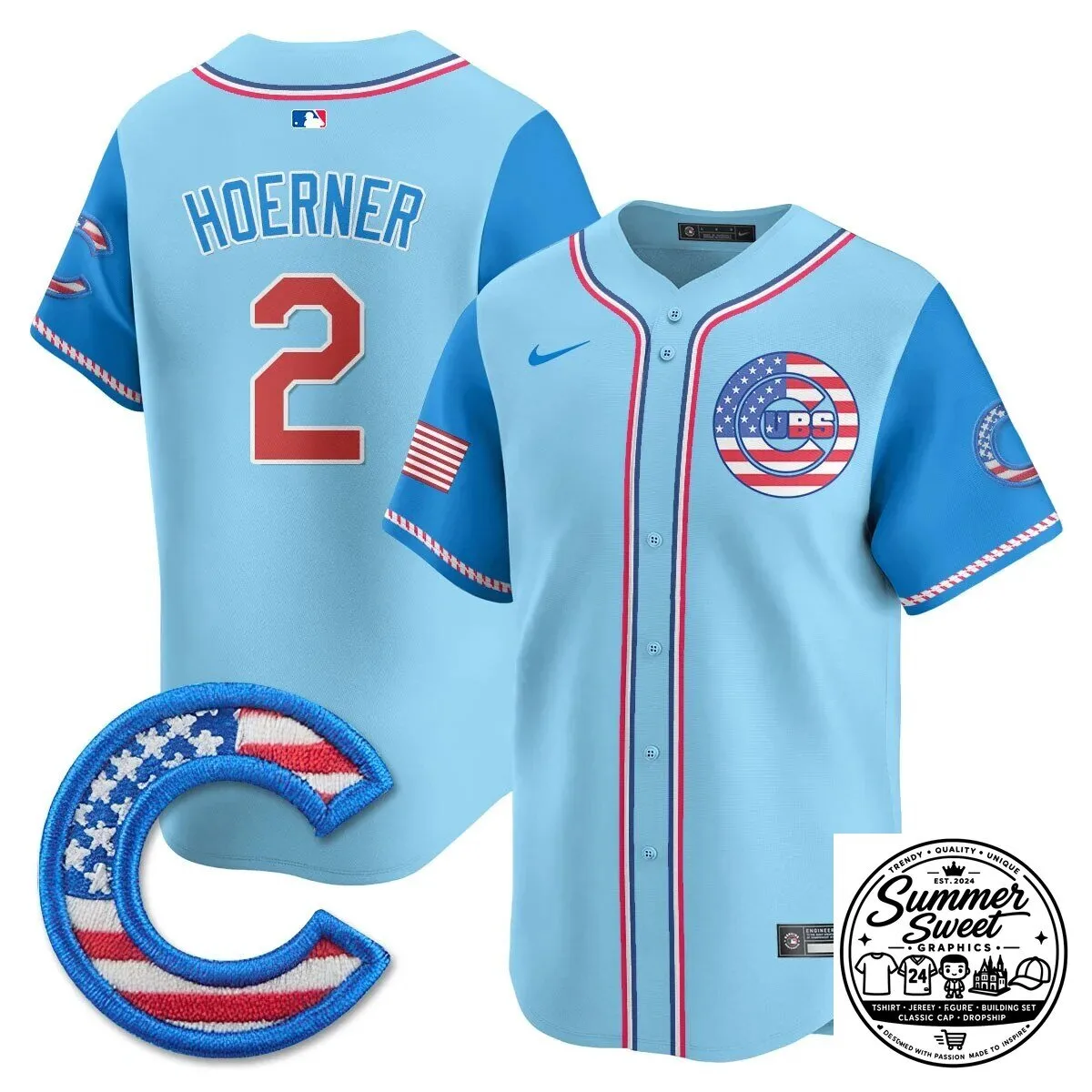 Fourth of July Chicago Cubs Ian Happ Baseball Jersey 50 Fourth of July Chicago Cubs Ian Happ Baseball Jersey