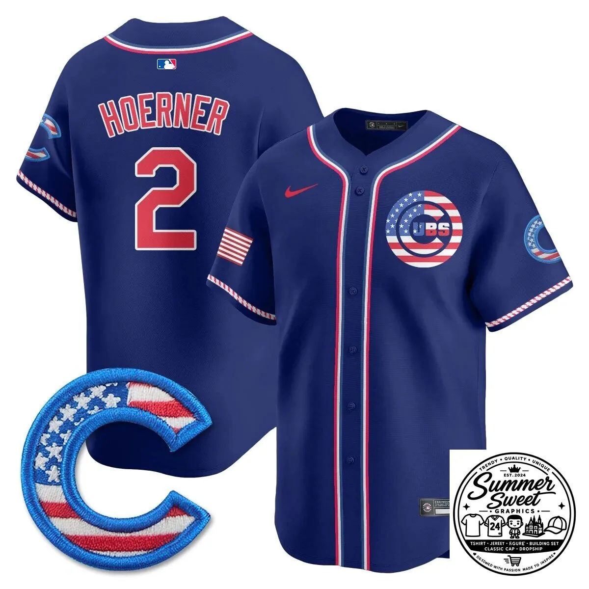 Fourth of July Chicago Cubs Ian Happ Baseball Jersey 51 Fourth of July Chicago Cubs Ian Happ Baseball Jersey