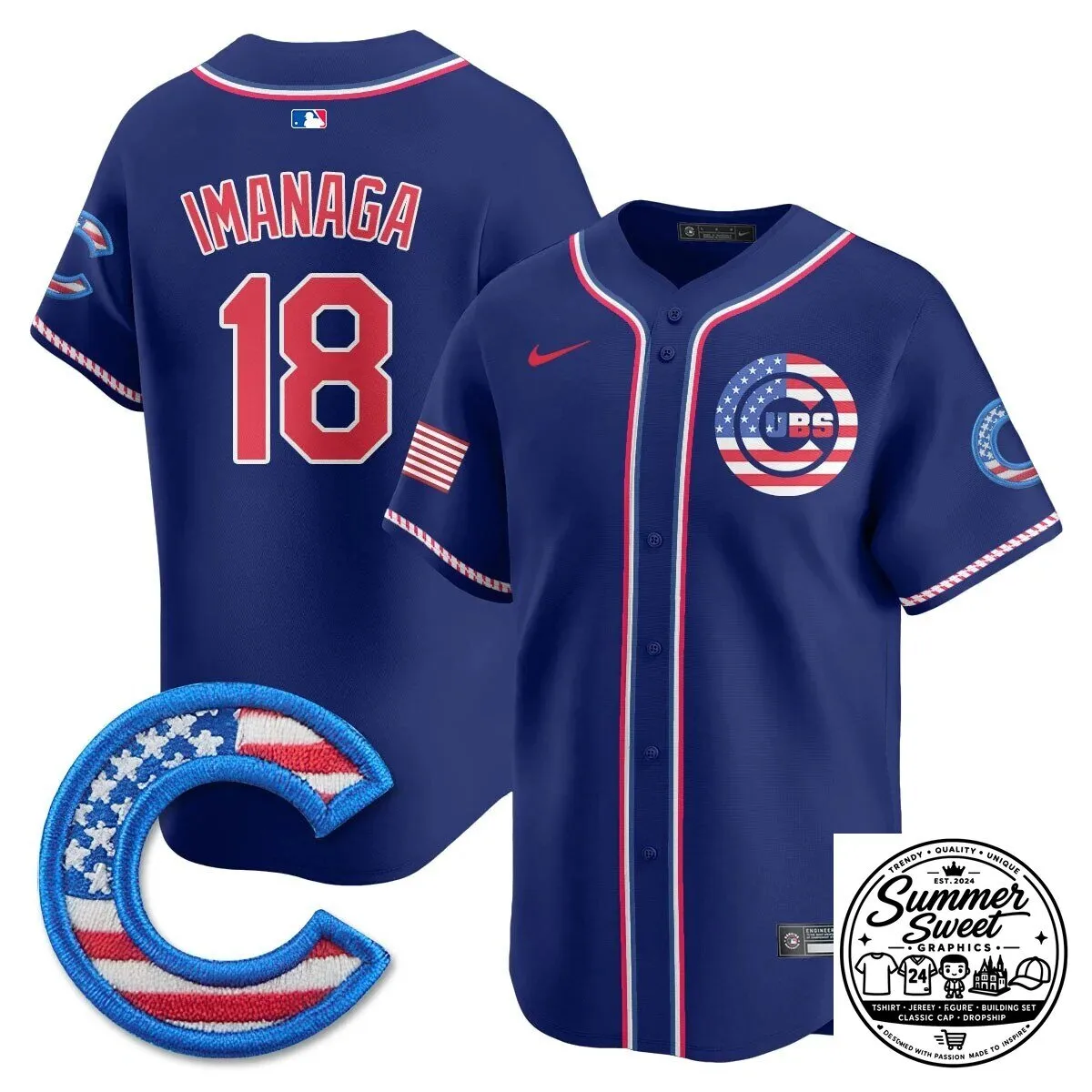 Fourth of July Chicago Cubs Ian Happ Baseball Jersey 52 Fourth of July Chicago Cubs Ian Happ Baseball Jersey