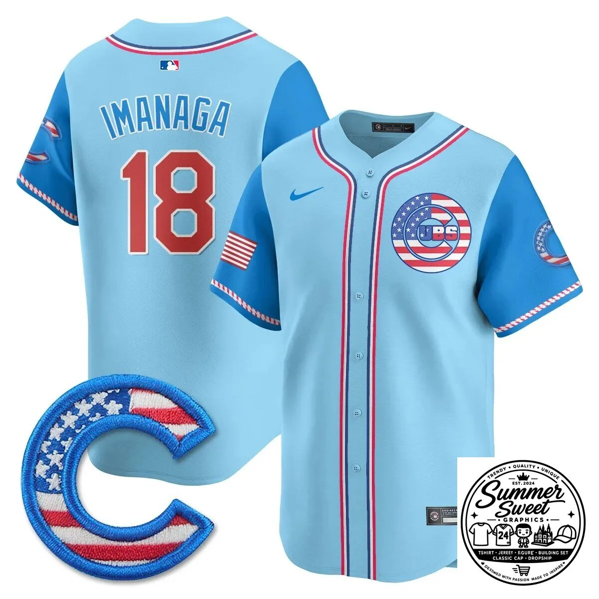 Fourth of July Chicago Cubs Ian Happ Baseball Jersey 61 Fourth of July Chicago Cubs Ian Happ Baseball Jersey
