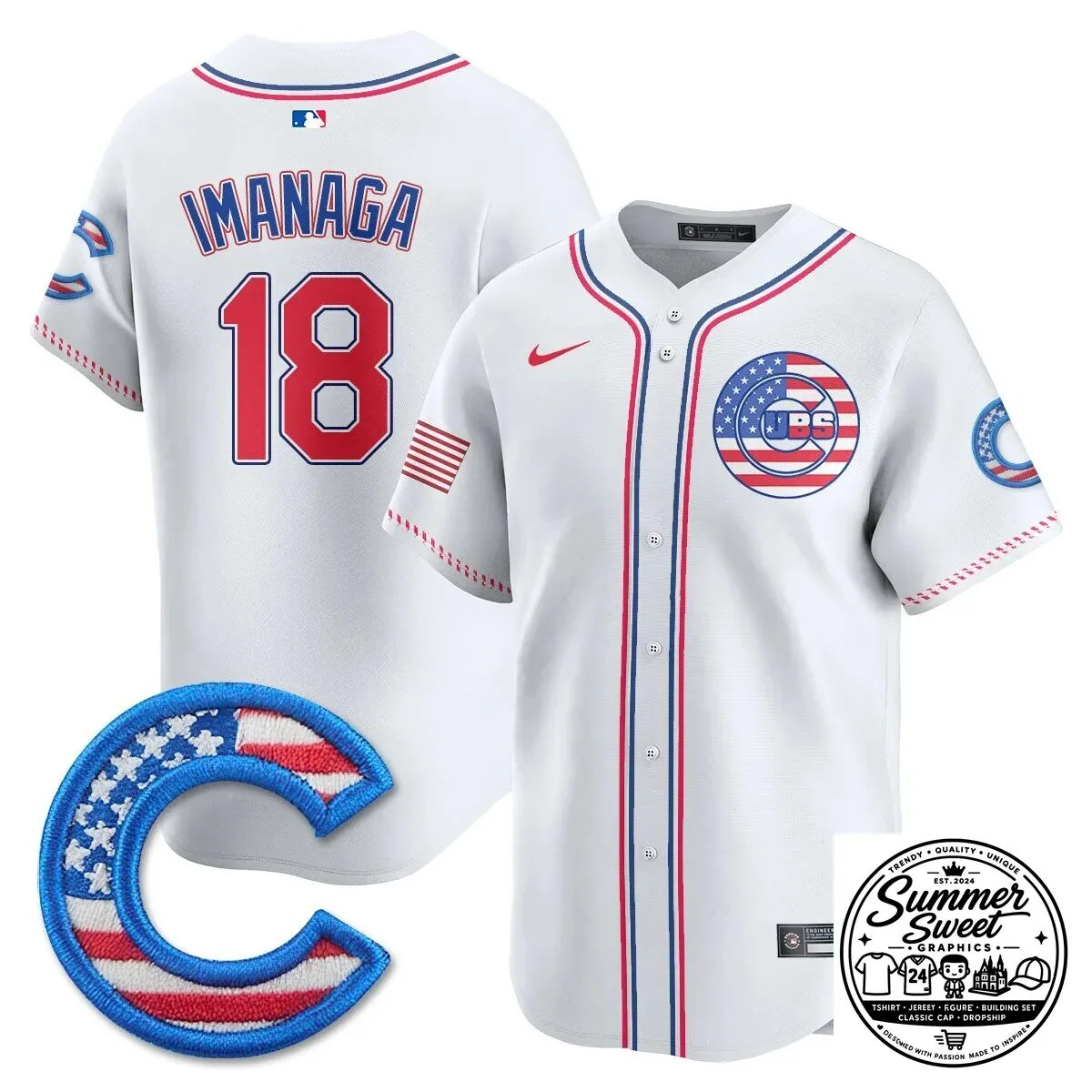Fourth of July Chicago Cubs Ian Happ Baseball Jersey 62 Fourth of July Chicago Cubs Ian Happ Baseball Jersey