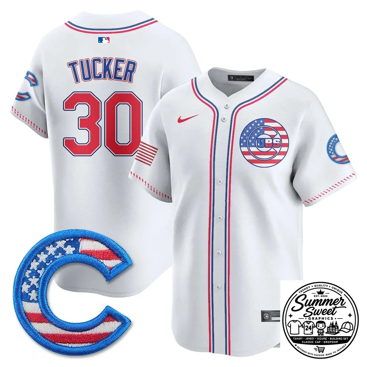 Fourth of July Chicago Cubs Ian Happ Baseball Jersey 65 Fourth of July Chicago Cubs Ian Happ Baseball Jersey