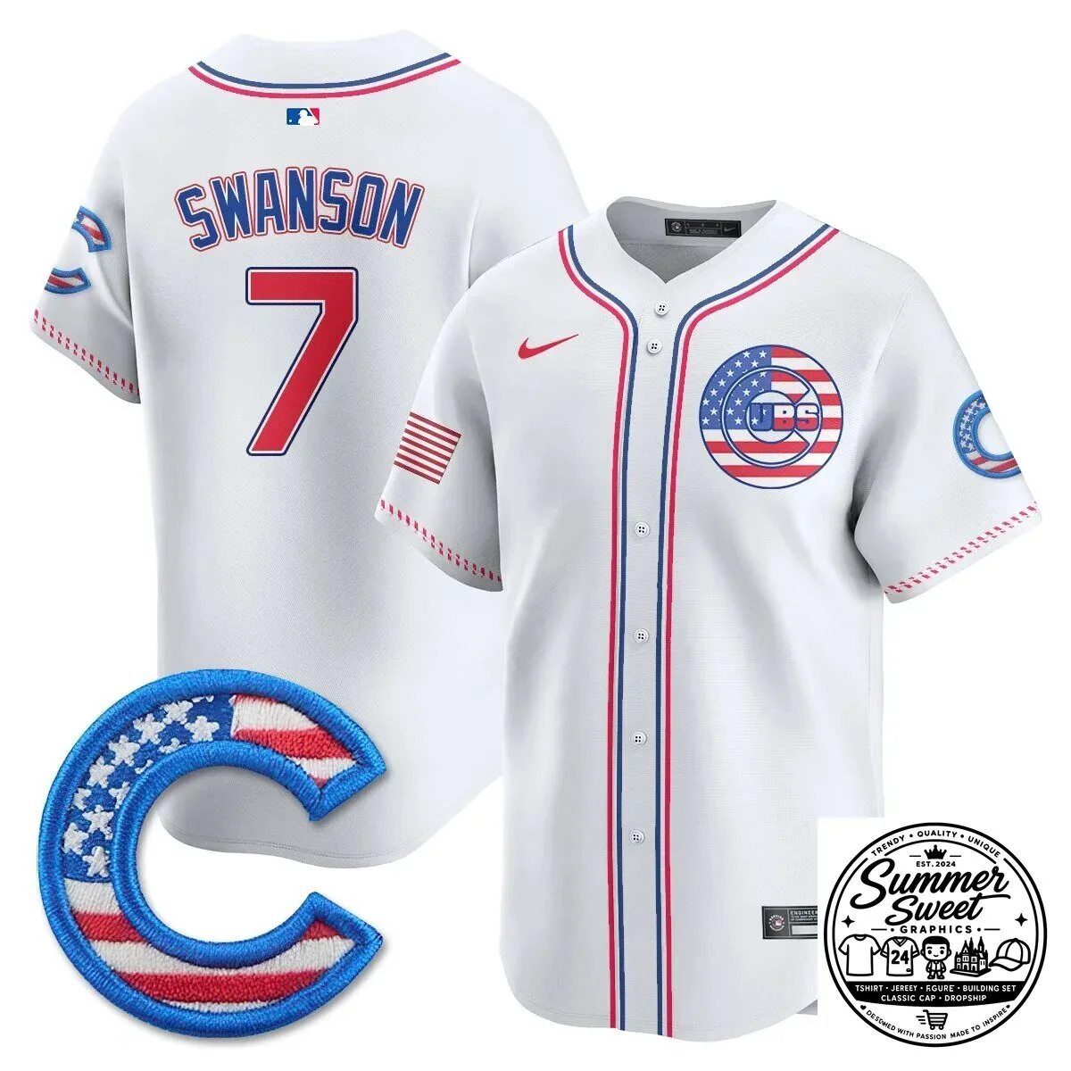 Fourth of July Chicago Cubs Ian Happ Baseball Jersey 66 Fourth of July Chicago Cubs Ian Happ Baseball Jersey
