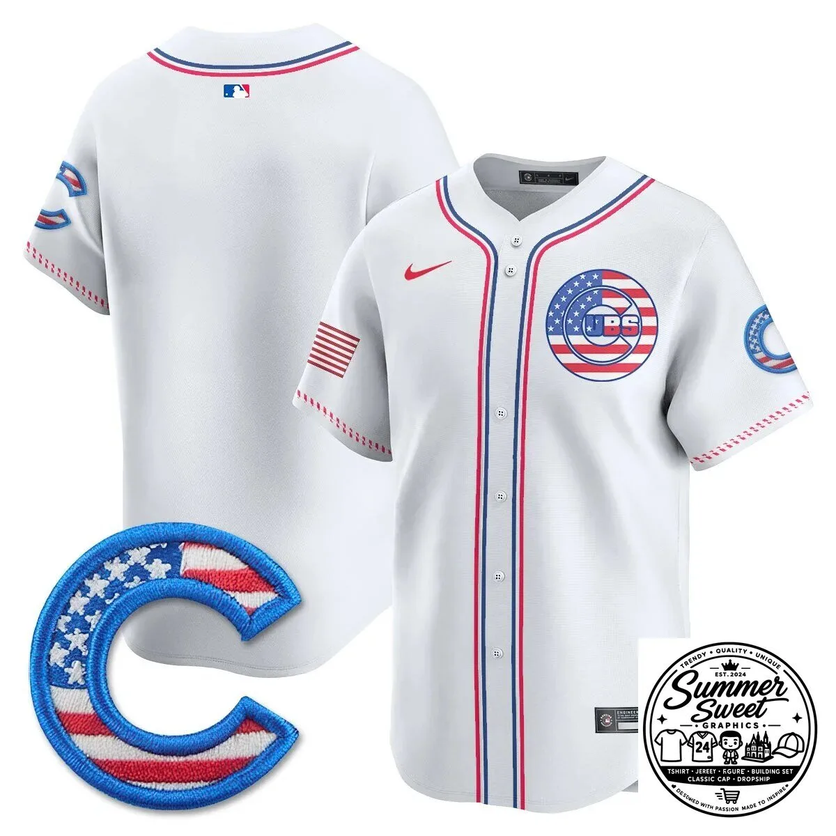 Fourth of July Chicago Cubs Ian Happ Baseball Jersey 67 Fourth of July Chicago Cubs Ian Happ Baseball Jersey