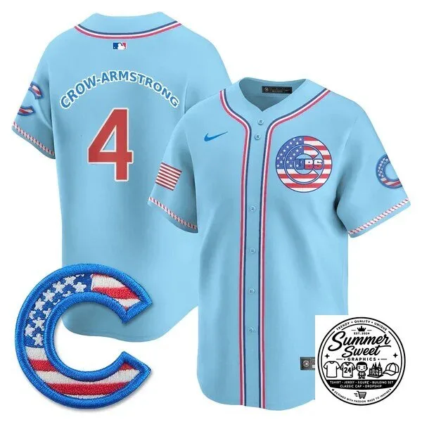 Fourth of July Chicago Cubs Ian Happ Baseball Jersey 69 Fourth of July Chicago Cubs Ian Happ Baseball Jersey