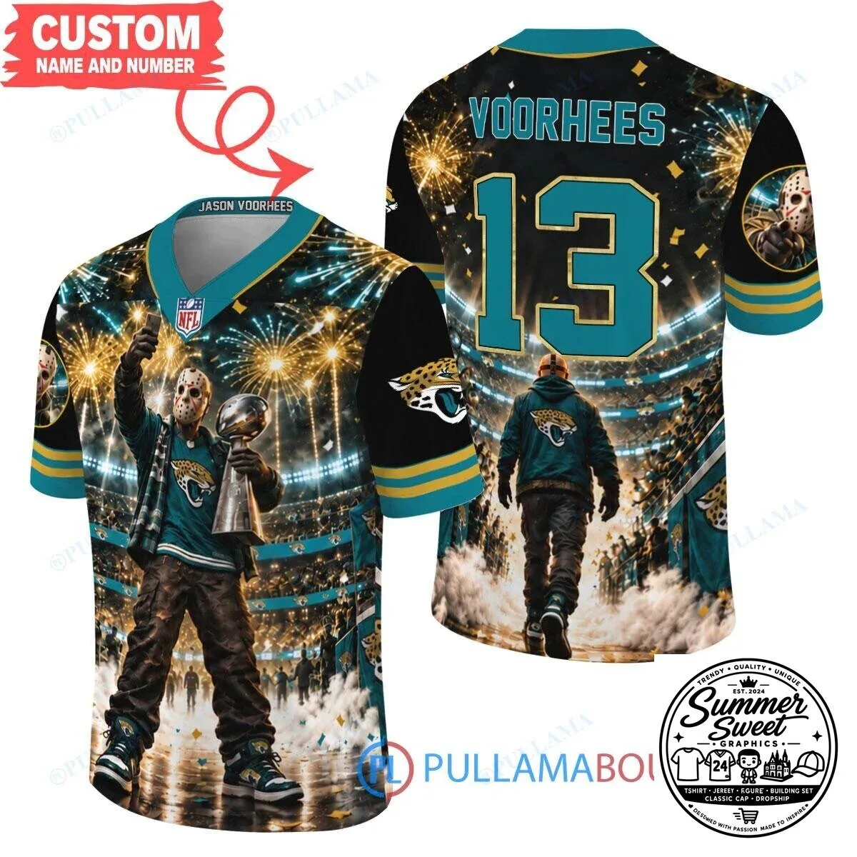Jacksonville Jaguars Jason Voorhees Friday the 13th Football Jersey