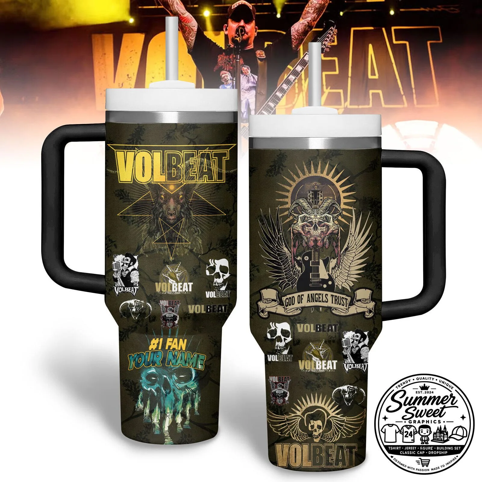 Volbeat Band #1 Fan Personalized Tumbler With Handle