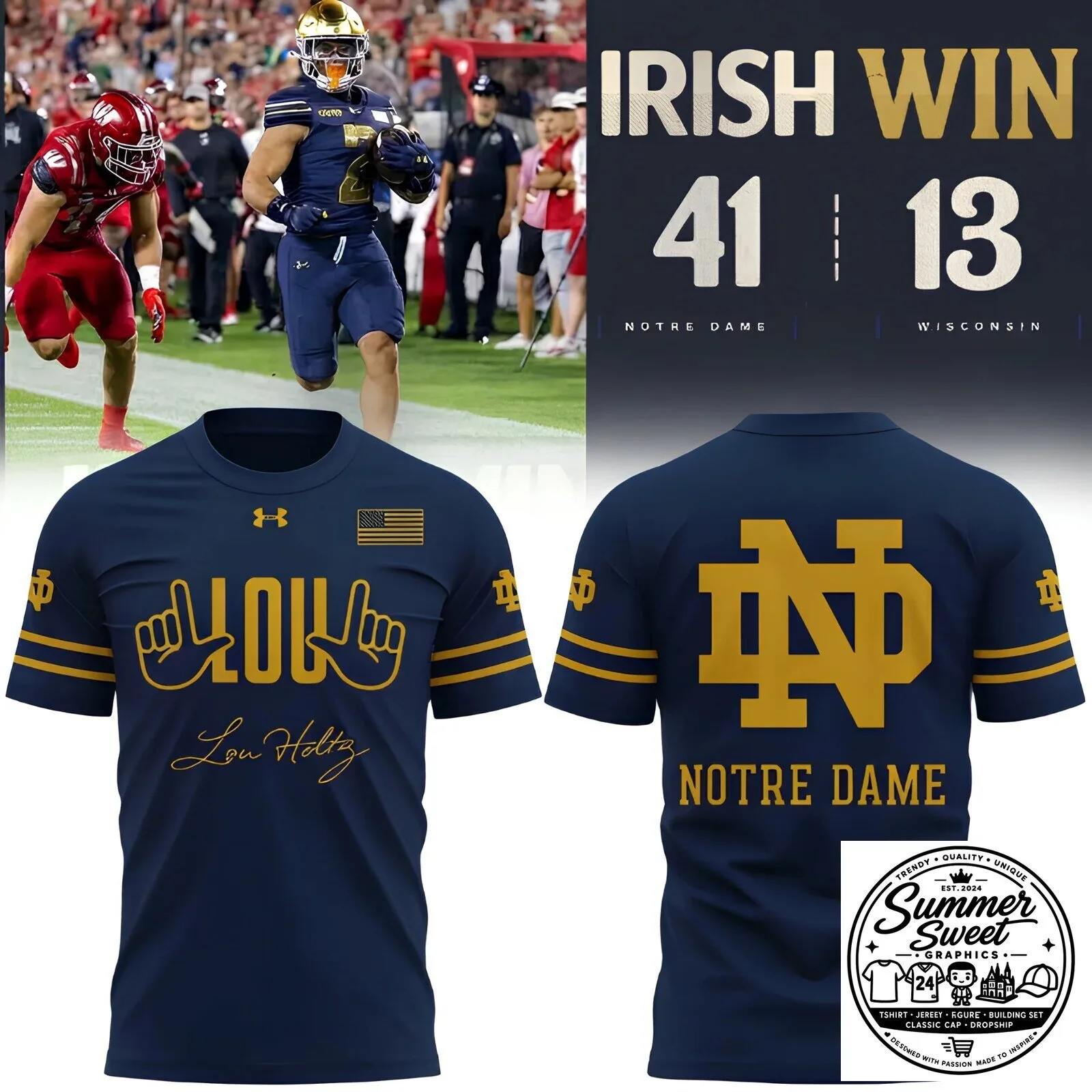 Notre Dame Fighting Irish Shamrock Series Leave No Doubt Football T-Shirt 7 Notre Dame Fighting Irish Shamrock Series Leave No Doubt Football T-Shirt