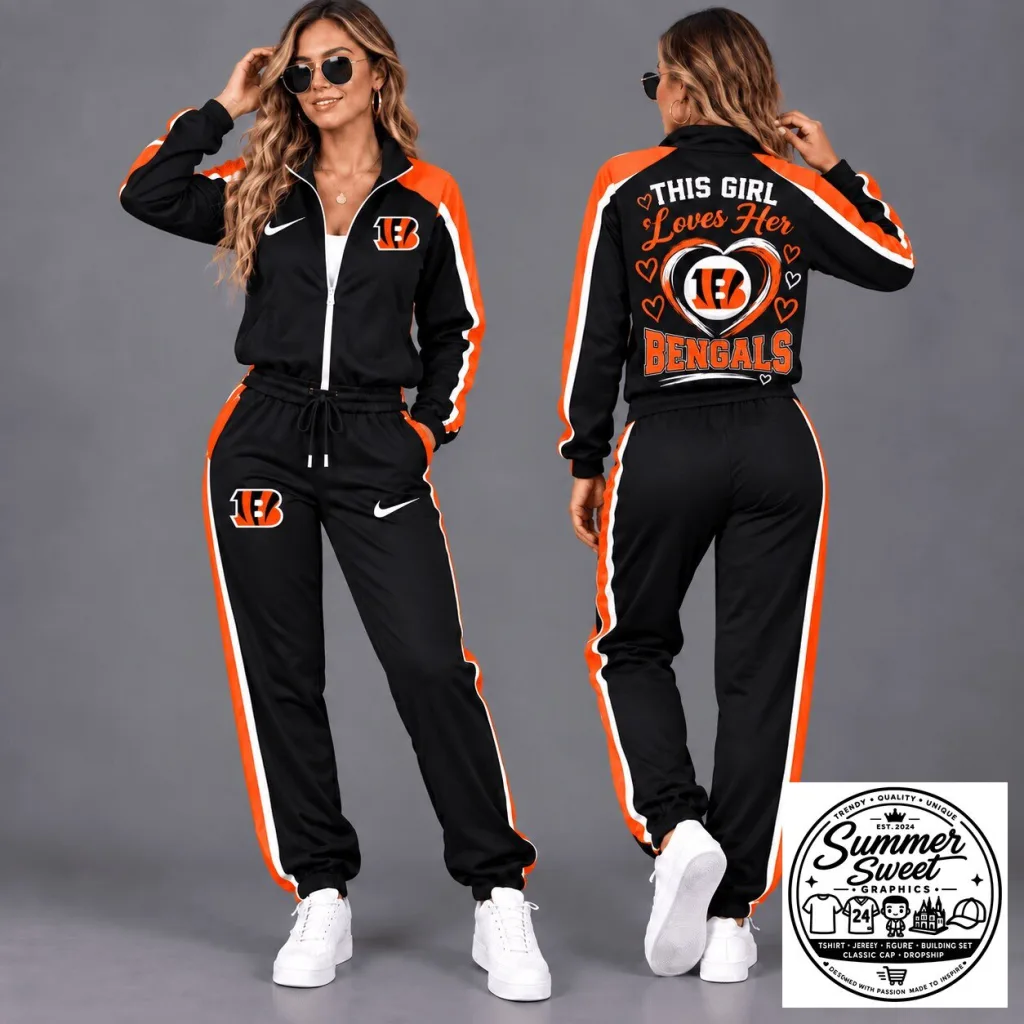 Cincinnati Bengals This Girl Loves Her Bengals Football Fan Tracksuit Cincinnati Bengals This Girl Loves Her Bengals Football Fan Tracksuit