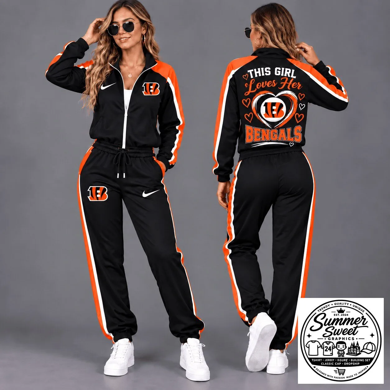 Cincinnati Bengals This Girl Loves Her Bengals Football Fan Tracksuit