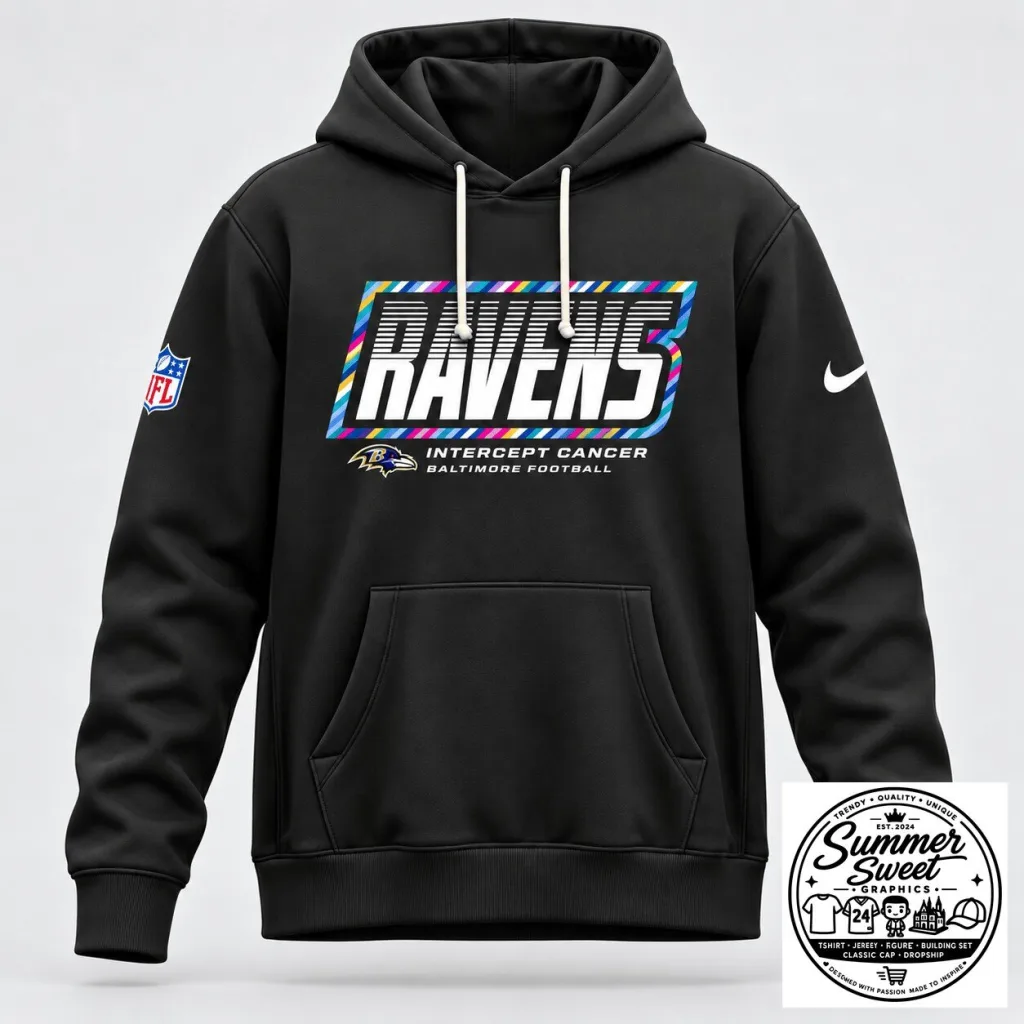 Baltimore Ravens Intercept Cancer Crucial Catch Hoodie Baltimore Ravens Intercept Cancer Crucial Catch Hoodie