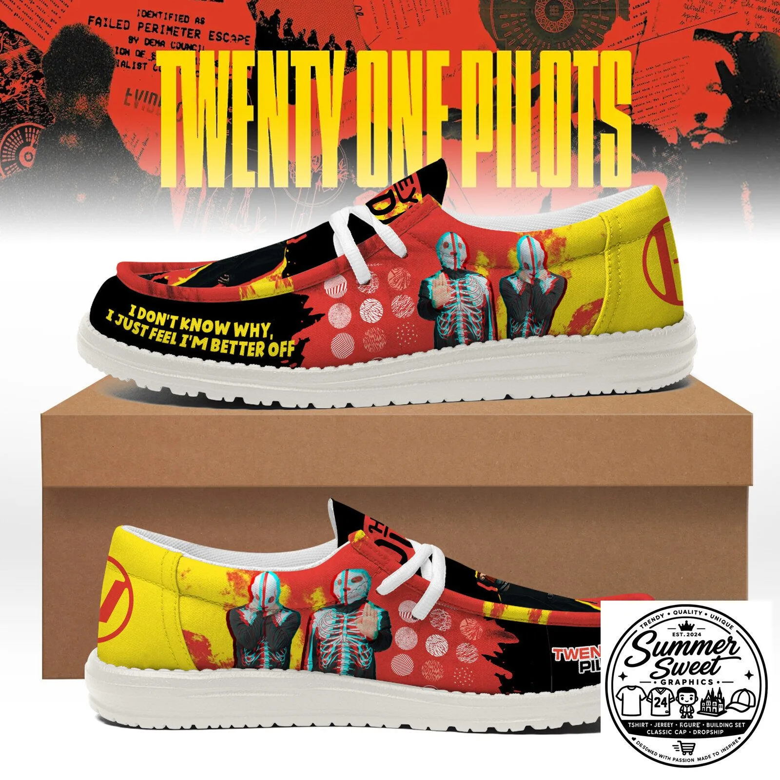 Twenty One Pilots Band Logo Loafer Shoes