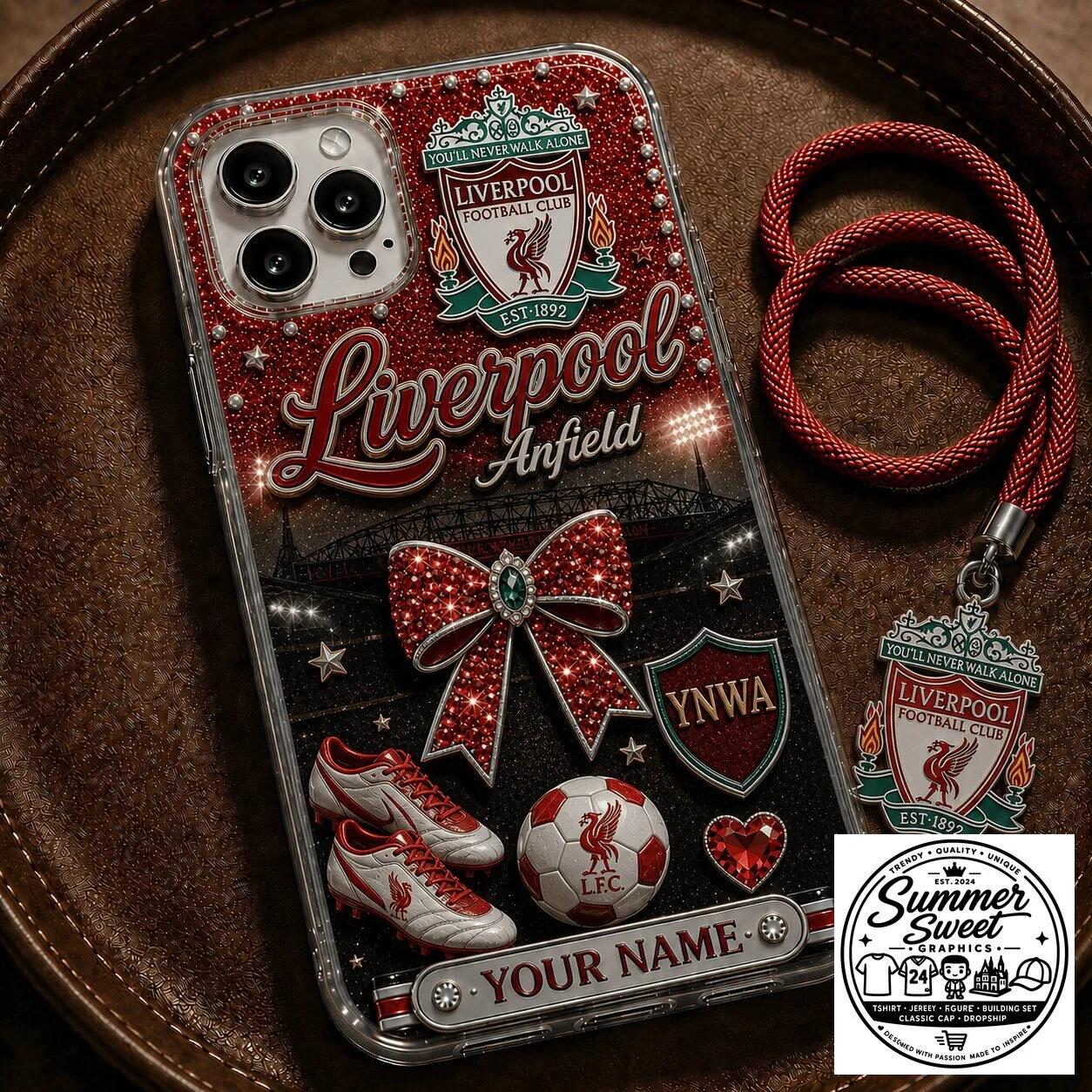 Liverpool Football Club Anfield Stadium Glitter Phone Case