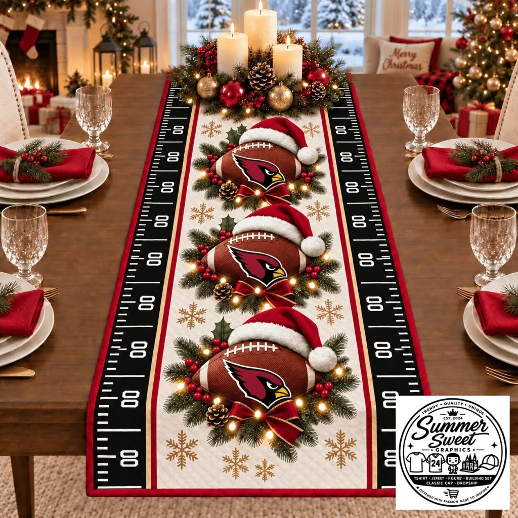 Arizona Cardinals Christmas Football Holiday Table Runner