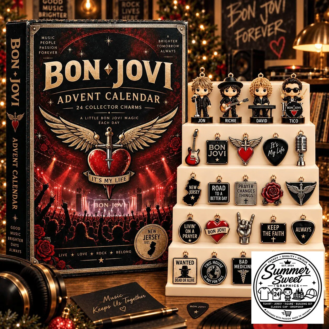 Bon Jovi It's My Life Advent Calendar with 24 Collector Charms