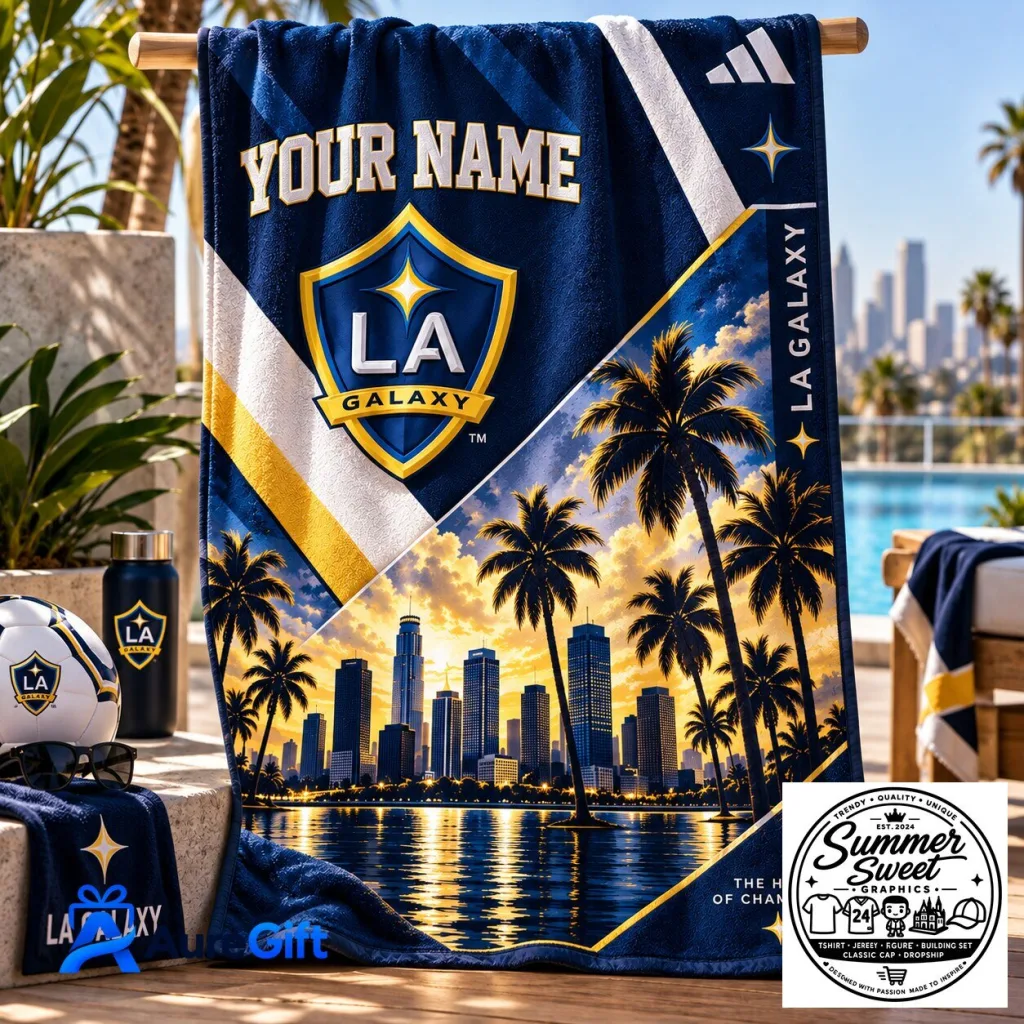 LA Galaxy MLS Personalized Beach Towel - Premium Limited Edition Gift LA Galaxy MLS Personalized Beach Towel - Premium Limited Edition Gift