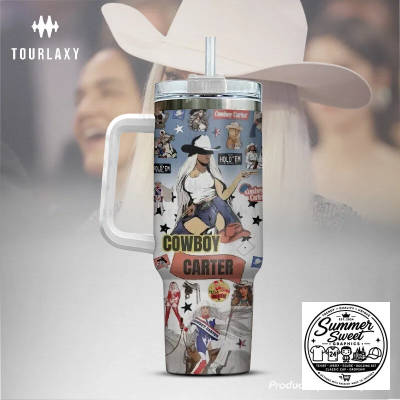 Beyonce Cowboy Carter Album Art Stainless Steel Tumbler with Handle 4 Beyonce Cowboy Carter Album Art Stainless Steel Tumbler with Handle