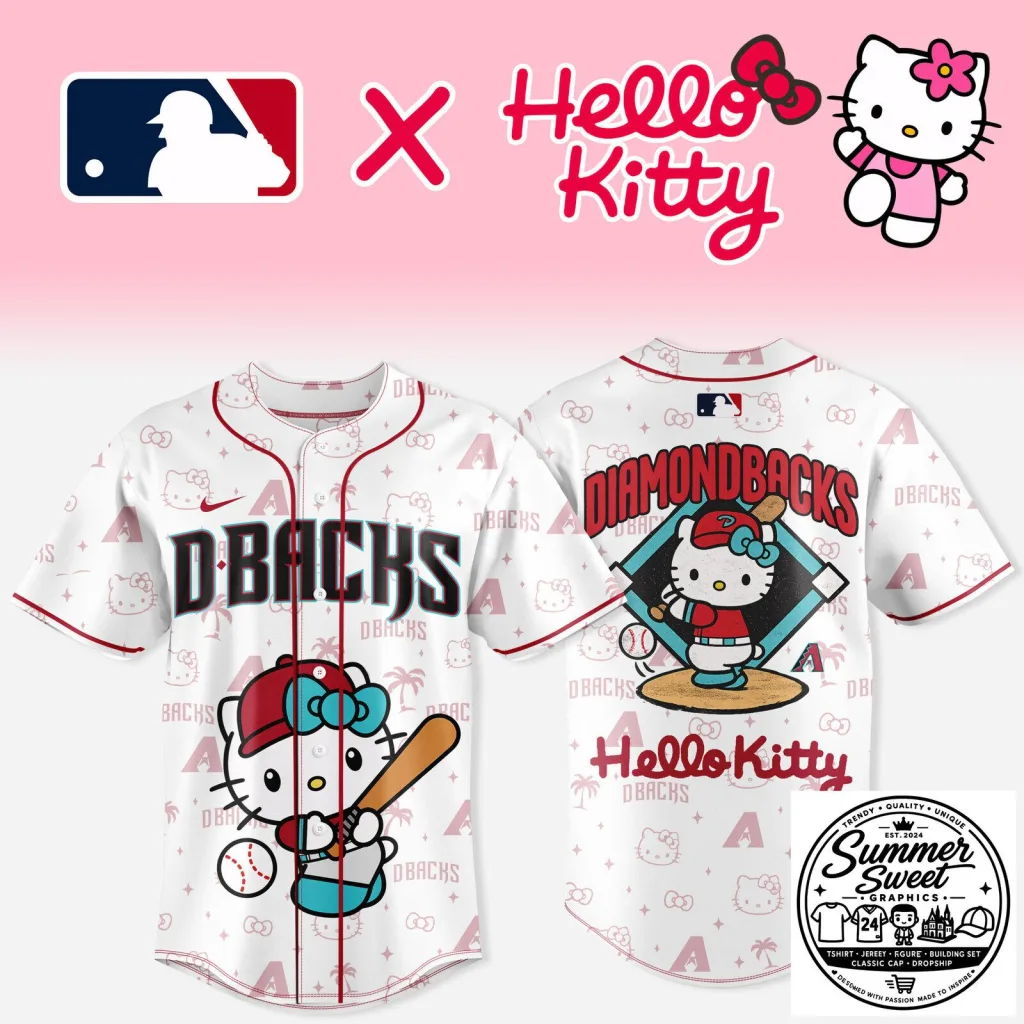 Arizona Diamondbacks Hello Kitty Baseball Sports Fan Jersey