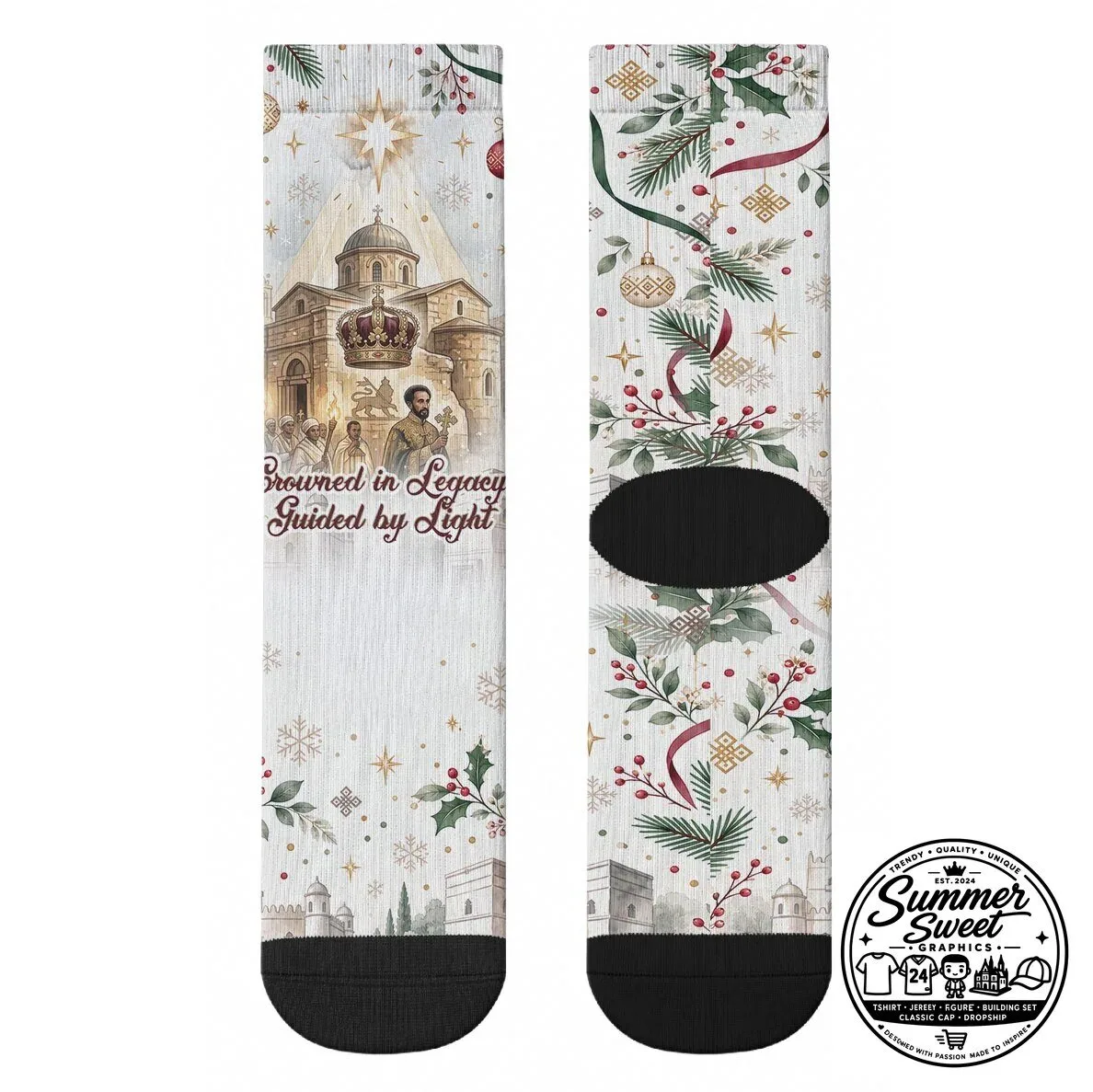Ethiopian Orthodox Christmas Haile Selassie Vintage Style Crew Socks 9 Ethiopian Orthodox Christmas Haile Selassie Vintage Style Crew Socks