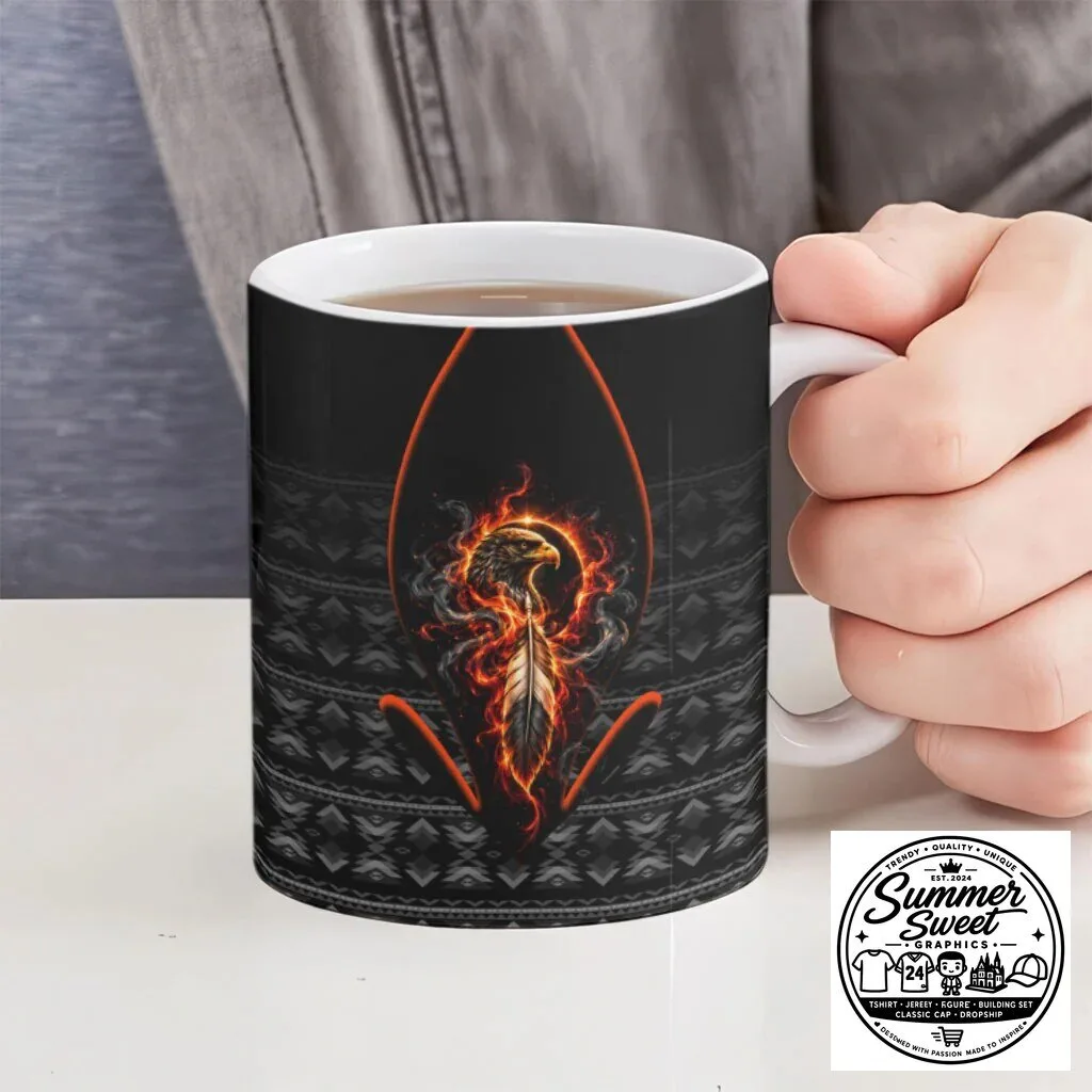 Cherokee Spirit Animals Fiery Tribal Art Ceramic Coffee Mug 10 Cherokee Spirit Animals Fiery Tribal Art Ceramic Coffee Mug
