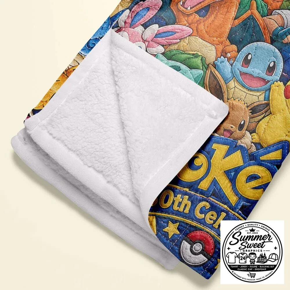 Pokemon 30th Celebration Pikachu and Friends Personalized Blanket 11 Pokemon 30th Celebration Pikachu and Friends Personalized Blanket