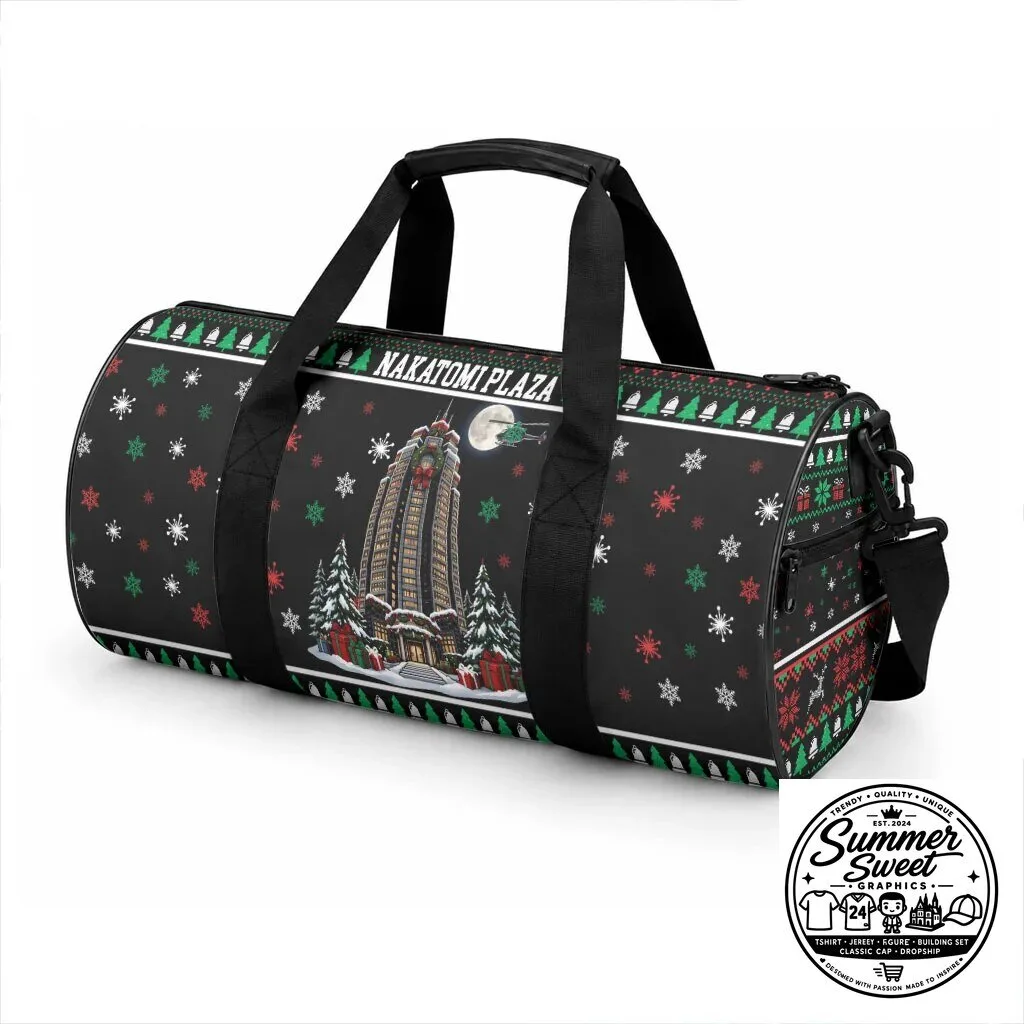 Nakatomi Plaza Christmas Party Ugly Sweater Style Duffle Bag 5 Nakatomi Plaza Christmas Party Ugly Sweater Style Duffle Bag