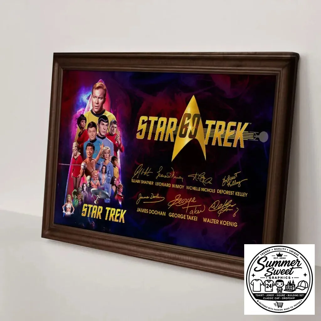 Star Trek Original Series Cast Signatures 60th Anniversary Framed Canvas Wall Art 5 Star Trek Original Series Cast Signatures 60th Anniversary Framed Canvas Wall Art