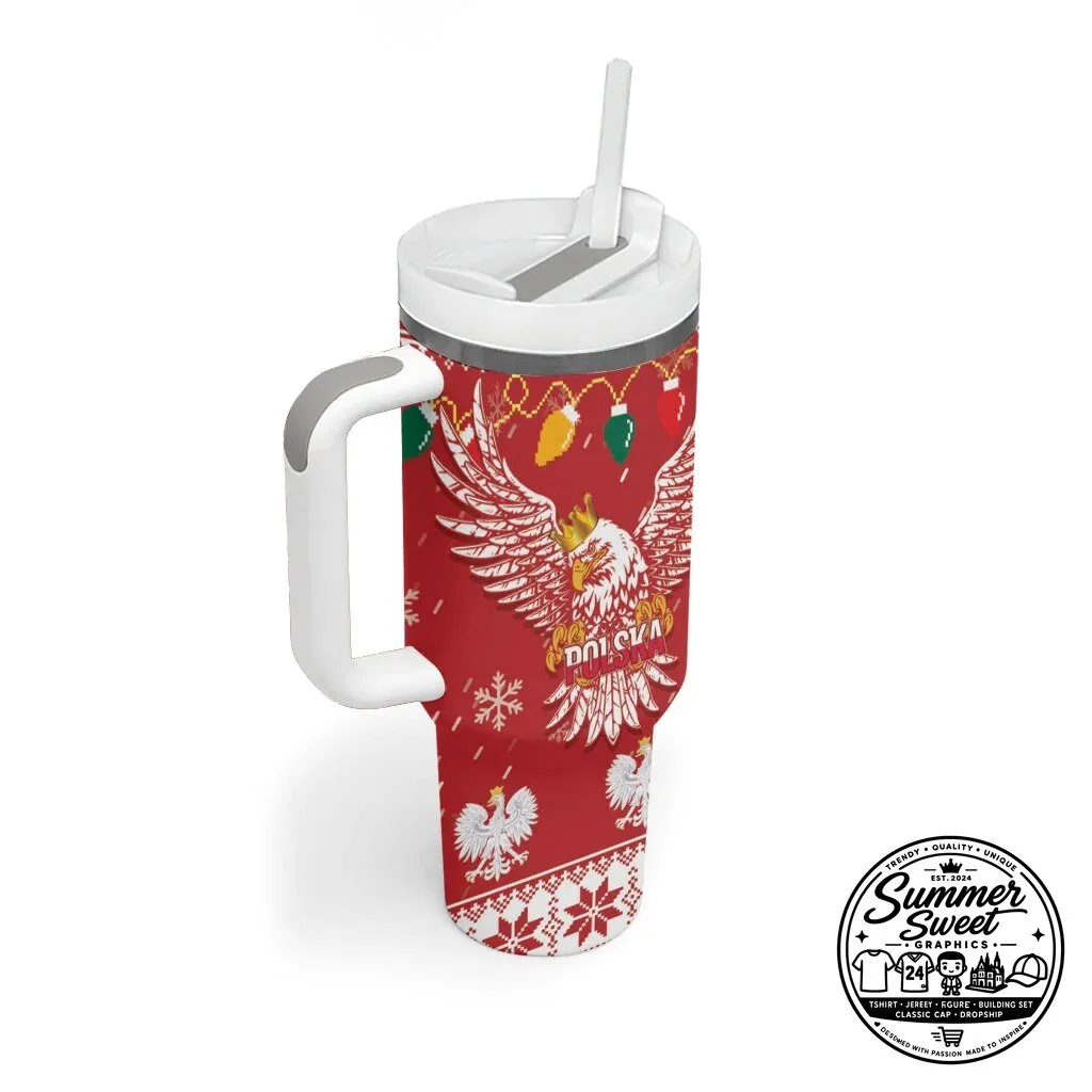 Poland Christmas White Eagle Wesołych Świąt Winter Holiday Tumbler with Handle 7 Poland Christmas White Eagle Wesołych Świąt Winter Holiday Tumbler with Handle