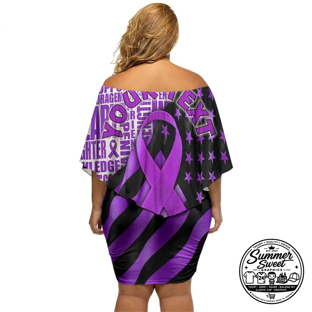 Strong Woman Domestic Violence Awareness Purple Ribbon Sunflower Flag Dress 3 Strong Woman Domestic Violence Awareness Purple Ribbon Sunflower Flag Dress