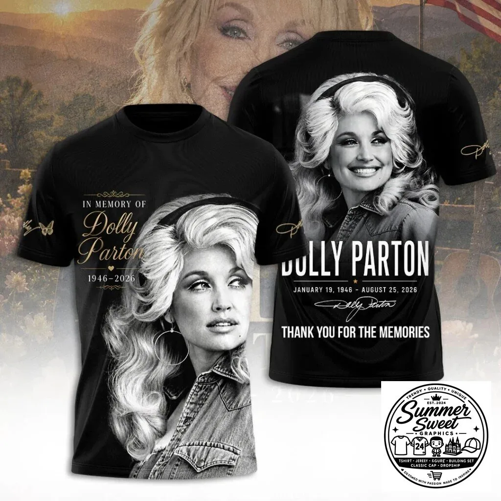 Black T-Shirt Tribute to Dolly Parton – Thank You For The Memories