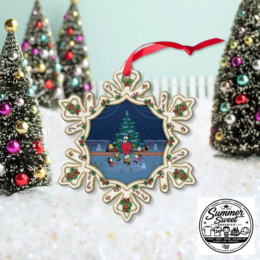 Snoopy and Friends Christmas Tree Ice Skating Snowflake Christmas Ornament 7 Snoopy and Friends Christmas Tree Ice Skating Snowflake Christmas Ornament