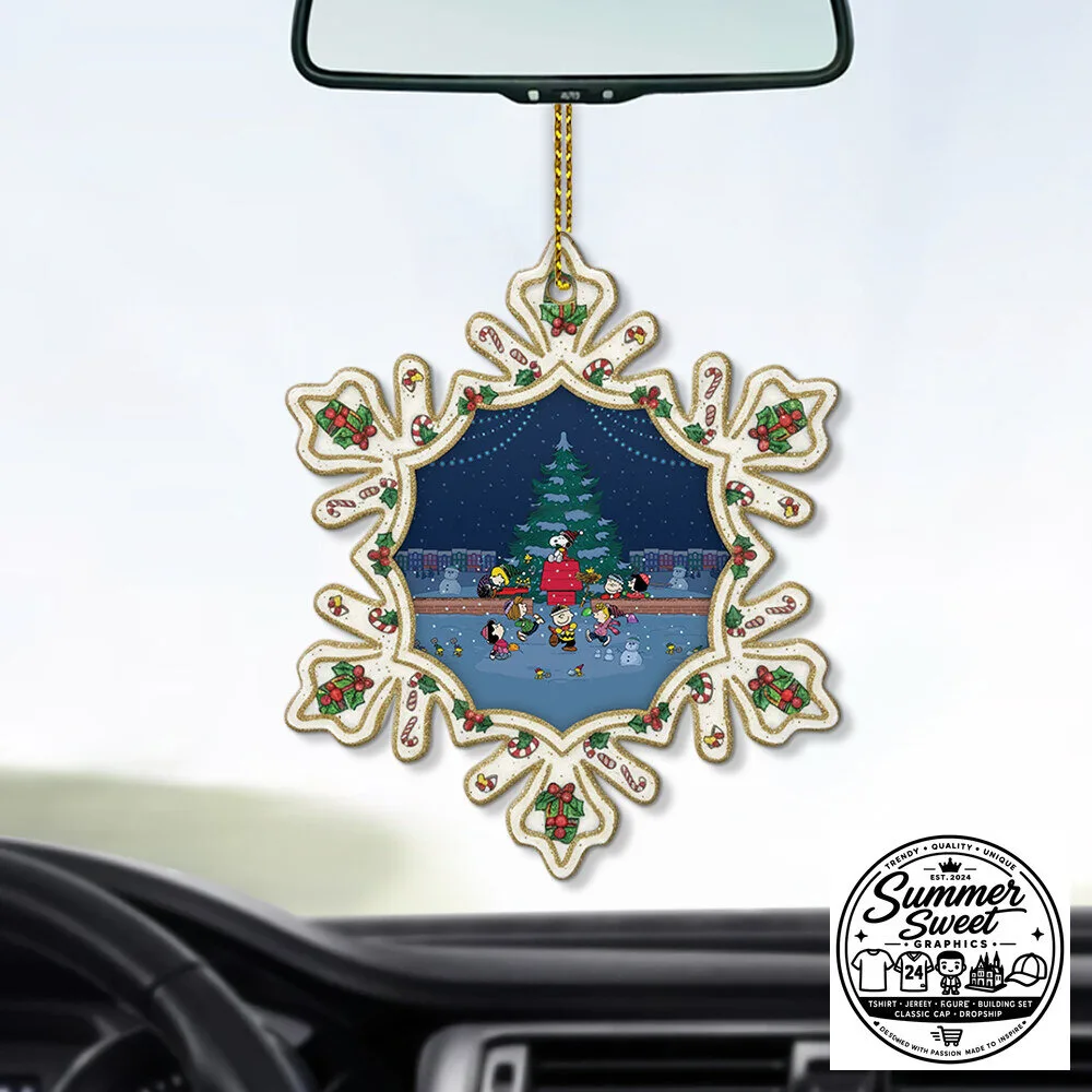 Snoopy and Friends Christmas Tree Ice Skating Snowflake Christmas Ornament 8 Snoopy and Friends Christmas Tree Ice Skating Snowflake Christmas Ornament