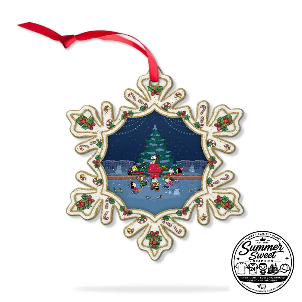 Snoopy and Friends Christmas Tree Ice Skating Snowflake Christmas Ornament 11 Snoopy and Friends Christmas Tree Ice Skating Snowflake Christmas Ornament