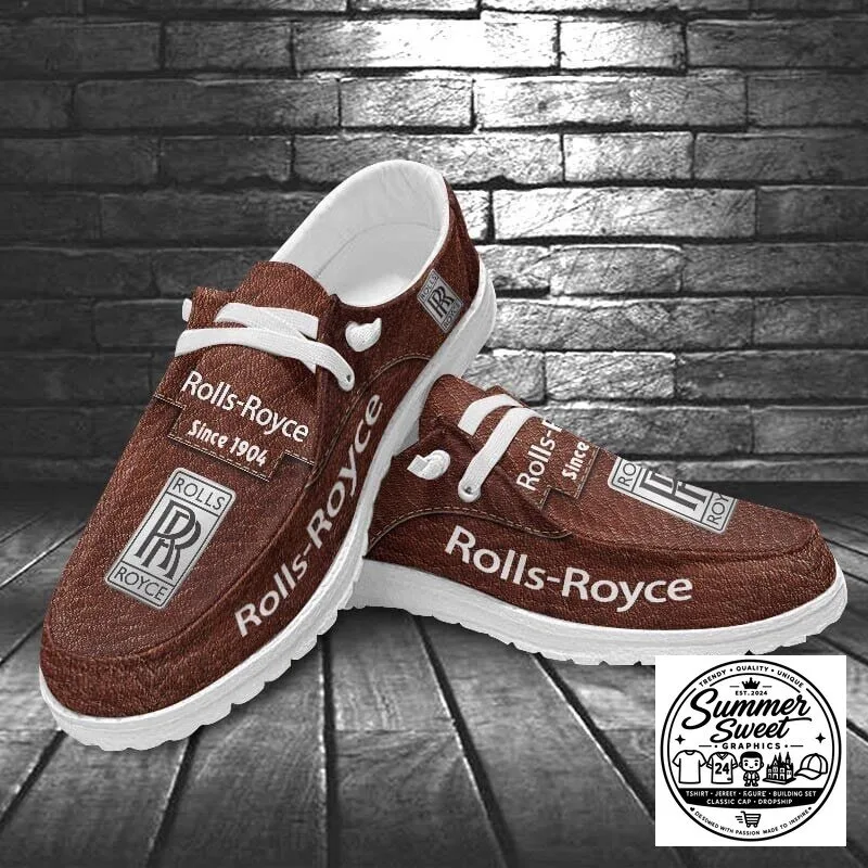 Rolls-Royce Since 1904 Luxury Brand Brown Casual Shoes