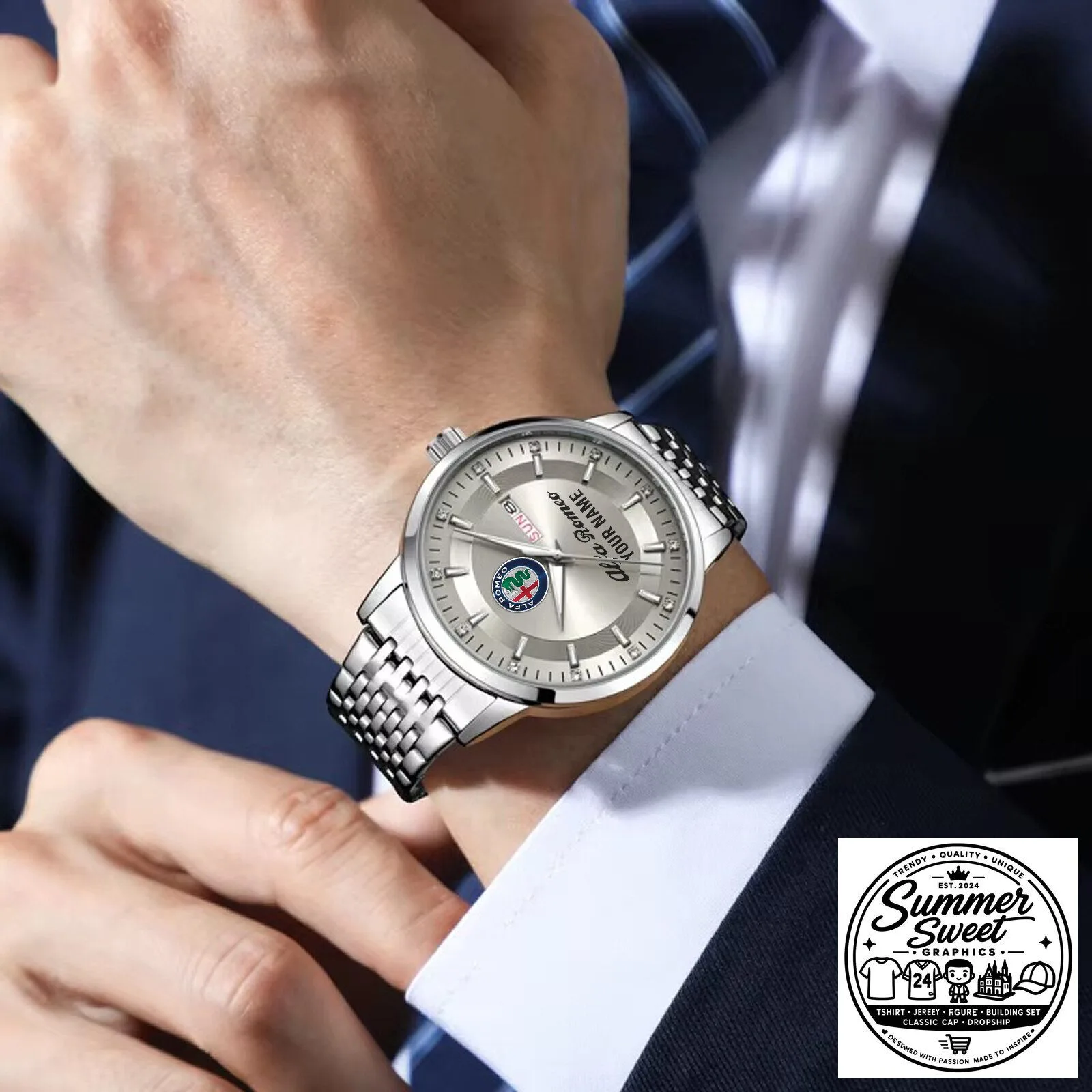 Alfa Romeo Custom Name Elegant Fashion Design Men's Stainless Steel Watch 8 alfa romeo custom name elegant fashion design men s stainless steel watch gallery 1