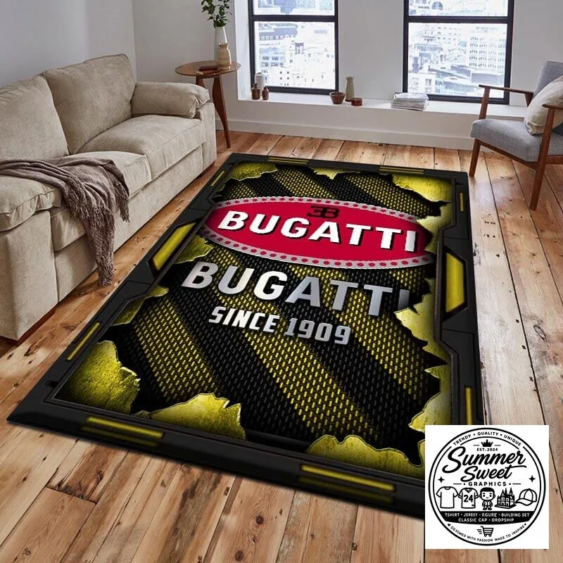 Bugatti Since 1909 Luxury Sports Car Racing Team Logo Floor Rug 16 Bugatti Since 1909 Luxury Sports Car Racing Team Logo Floor Rug