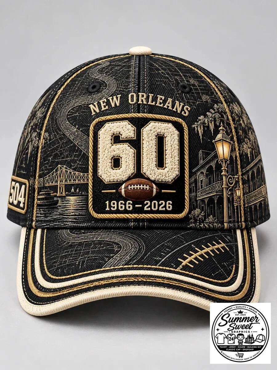 New Orleans Saints 60th Anniversary Football Commemorative Cap Hat