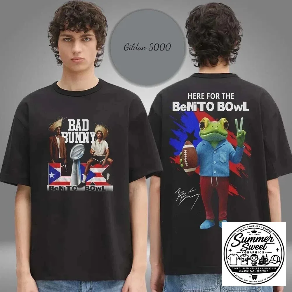 Bad Bunny Super Bowl Benito Bowl Frog T-Shirt