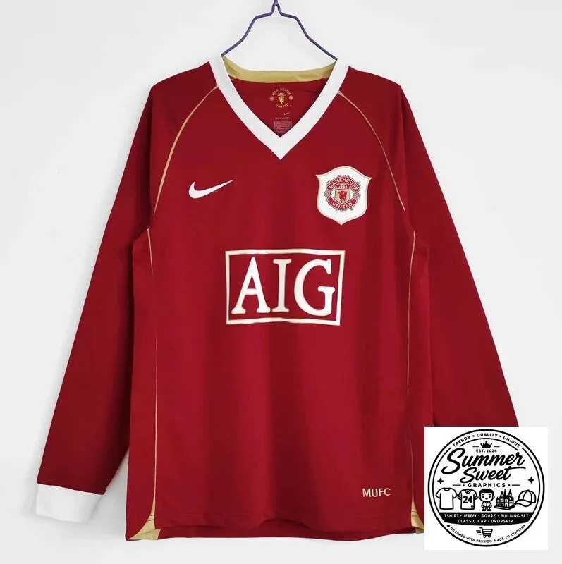 Manchester United 2006-2007 Home Kit Long Sleeve Football Jersey