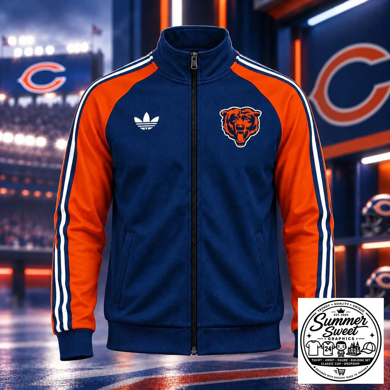 Chicago Bears National Football League Vintage Stripe Jacket