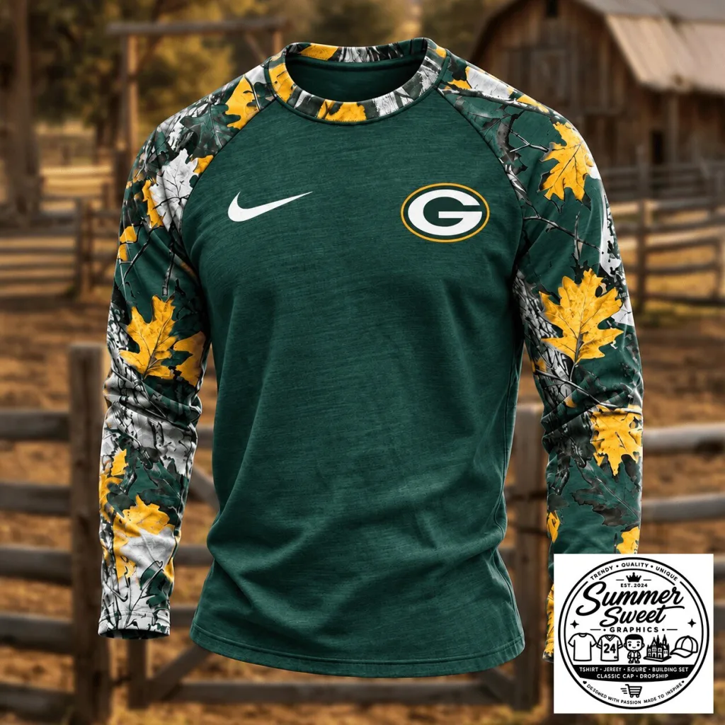 Green Bay Packers NFL Camouflage Hunting Long Sleeve Shirt Green Bay Packers NFL Camouflage Hunting Long Sleeve Shirt